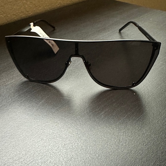 NEW SAINT LAURENT Unisex Black Square Sunglasses Mask SL 1-B from MACY's - Picture 14 of 16